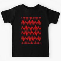 Abstract Red Fractured Heartbeat Fractal Kids T-Shirt 100