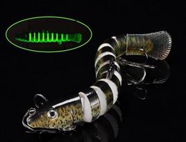 Aotuo Hot Selling 7g 10g 15g 10-Segment Realistic Bionic Loach Jointed Swimbait Soft Lure for Bass Culter Freshwater Fishing (as the picture,Standard&7 grams)