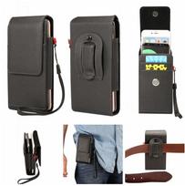 5.5 to 6.7'' Universal Phone Pouch Dual Pocket Litchi Leather Holster Case Belt Clip Men Cover for Iphone 17 for Samsung  Xiaomi 6.7inch juoda