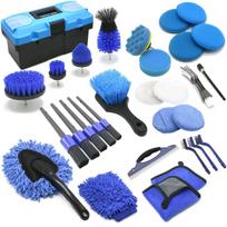 32pcs Car Detailing Brush Set Auto Drill Clean Brushes Buffing Sponge Pads for Interior Cleaning Wheel Gap L