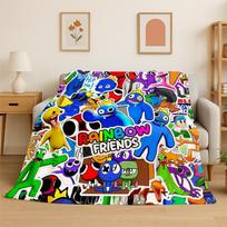 3D R-Rainbows Friends Cartoon Game Flannel Blanket Soft Warm Throw Blanket for Bedroom Living Room Bed Travel Camping Picnic Size: 75*100cm, Weight: 230 GSM