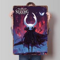 Hollow Knight Silksong Game Art Printed Poster Customized Wall Art Retro Vintage Metal Tin Signs for Home Decor Room Ornaments 20X30CM