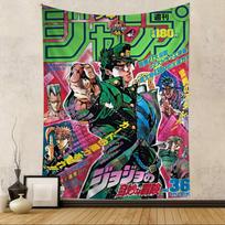 Anime JoJo Bizarre Adventure Retro Tapestry Art Printing Cheap Hippie Wall Hanging Wall Tapestries Mandala Art Home Decor 100X70CM