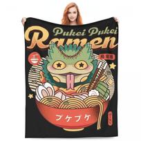 Pukei Pukei Ramen Blanket Monster Hunter Game Travel Flannel Throw Blanket Super Warm Couch Chair Custom Bedspread Gift Size: 75*100cm, Weight: 230 GSM