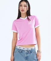 Nyxxx V-Neck Ringer Tee Pink Reference/Medium