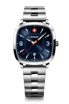 WENGER VINTAGE SPORT Stainless Steel Case Blue Silver Stainless Steel Quartz 50m Water Analog Men's Watch, (316L), Dial, Bracelet, Movement,