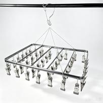 Factory Custom  Aluminum Alloy Sock Underwear Stainless Steel Clips Windproof Hanging Laundry Rack for Baby Socks Bra 30*40