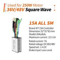 KT 36V/48V Electric Bicycle Controller 250-3000W SM Waterproof Plug Square Sine Wave Conversion for Ebike Parts black