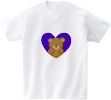 Awesome Us Shy Teddy Bear Purple Short Sleeve T-Shirt White M/Free