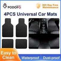 Podofo Upgrade Your Car With 4pcs Universal Waterproof Leather Car Floor Mats - Front & Rear Full Set Car Floor Mats