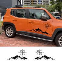 Automobilio lipdukų grafika Kalnų kompaso rinkinys Dekoracija Lipdukas Jeep Rubicon Renegade Wrangler Kia Ford Vinilinė danga Automobilio aksesuarai 60cm
