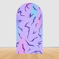 Custom Double-Sided Kpop Theme Purple Tattoos Music Glitter Arch Backdrop Cover Girl Birthday Party Background Decoration 1.6x3.9ft (50x120cm)
