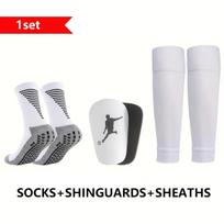 Football Shin Guard Adult Football Socks and Mini Shin Guard Leg Cover Set Shin Guard Adult Football Anti slip Sports Socks L balta