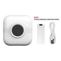Nešiojamas mini terminis spausdintuvas belaidžiu būdu BT 203 dpi nuotraukų etiketės atmintinė Klaidingas klausimas Spausdinimas naudojant USB kabelį Imprimante Portable White