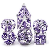 RPG Dragon and Dungeon, 7-piece Set of Dice, Metal Hollow Octopus’ Dice violetinė/sidabras
