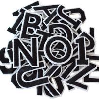 26 Pieces Iron-On Letter Patch Alphabet Embroidery A-Z, Applique Clothes, Dresses, Hats, Socks, Jeans, DIY Accessories gray