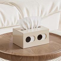 1pc Cute Small Expression Plastic Tissue Extractor Box, Home Decoration, Household Daily Desktop Tissue Box Holder, Suitable for Bedroom, Living Room mėlyna
