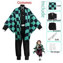 Ysir Kamado Tanjirou Cosplay Kostiumas Helovinas Anime Cosplay Animacinis Kimetsu No Yaiba Kostiumas Vaikams Suaugusiems Dovanos M žalia