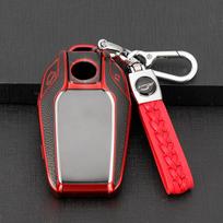 Car LED Display Key Cover Case Keychain Leather TPU for BMW G01 X3 X4 G02 G05 X5 G07 X7 G30 G12 G11 G32 G31 5 7 Series I8 I12 I15 raudona