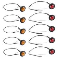 LED Marker Light 6000K Amber Color PC Lens with Heat Shrink Tube for Trailer Truck Van Pickup