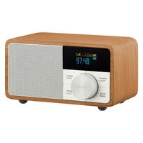 Sangean OLED Wide FM Bluetooth Cherry Wood Compact Speaker with Alarm Clock WR-305 Display, Radio, Speaker, Cabinet, Palm-Sized