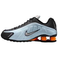 Nike Shox R4 Blue Tint Total Orange Black Metallic Silver Women's AR3565-401 37.5
