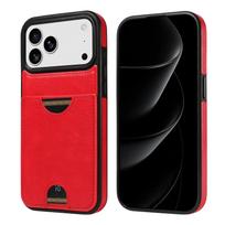 Magnetinis Vertikalių Kortelių Lizdas Piniginė Odinis Telefono Dėklas iPhone 17 Pro Max 16 Plus 15 14 13 12 11 Atsparus Smūgiams Kišeninis Maišelis Dangtelis iPhone 13 Pro raudona
