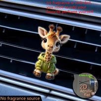 2D deer car vent clip decorative diffuser (fragrance not included), car interior decoration, aromatherapy clip, ideal for holiday gifts 6CM gray