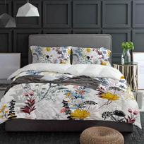 Dandelion Leaves Duvet Cover Set 3pcs Floral Bedding Quilt Cover With Pillow Cases Double Size Home Textile EU single(135x200cm)