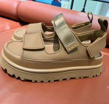 24 spring and summer new Velcro muffin thick sole heightened ultra-light and comfortable versatile casual one-word open-toed Roman sandals 36 ruda