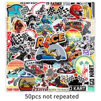 50pcs Karting Mini Racing Stickers – Creative, Waterproof, DIY Gudetama Graffiti Decorations.