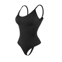 Nugara Žemi stringai Bodysuits Moteriški Seksualūs korsetai Besiūliai Be nugaros formuojantys kūno formuotojai 3 viename Besiūliai užpakaliuką pakeliantys apatiniai Fajas L juoda