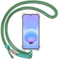 Case for Samsung Galaxy A57 5G, Shockproof Scratch-Resistant Silicone with Night Green Shoulder Strap žalia