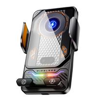 Dual Motor Auto-Rotation Transparent Wireless Car Charger & Phone Holder