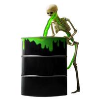 Toksiški šiukšliadėžės ir LED žibintai - Helovino skeletų vakarėlis Skeleto vėmimo ornamentai Dekoravimo kibiras Linksma dekoracija Vėmimas S5W3 black