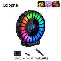 2-in-1 automobilio RGB muzikos ritmo lempa su aromaterapija, garsui reaguojanti šviesa, įkraunama, tvirtinama prie ventiliacijos grotelių, automobilio kvapas, aplinkos apšvietimas black