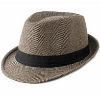 HT2751 Men Jazz Hat Retro Striped Fedoras Autumn Winter Hat for Men Male Gentleman Derby Trilby Hat Casual Black Band Fedora Hat 56-58cm chaki