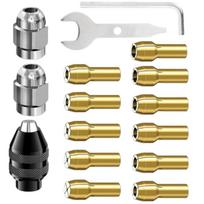 Drill Chuck Collet Set Chuck Collet Kit 0.5-3.2mm Shank Replacement 4486 Rotary Tool Keyless Quick Changing Chuck 1