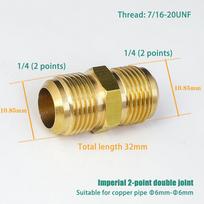 Equal Reducer Nipple Flare Tube OD 1/4  5/16  3/8  1/2  5/8  3/4  7/8  SAE-Standard Brass Pipe Fitting Connector Air Coniditoner