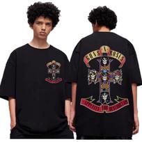 Guns N Roses Appetite for Destruction Album Graphic T Shirts Rock Hip Hop Short Sleeve T-shirt Men Casual Loose T-shirts S juoda