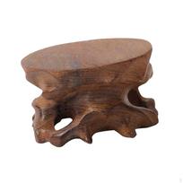 Wooden Stone Display Base Wood Carving Vase Stand for Bedroom Living Room