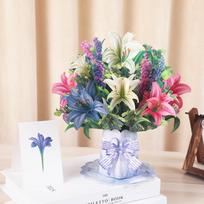 Flower Carving Mother'S Day Birthday Greeting Card Wishing Handmade 3D Pop Up Greeting Card Creative Paper Thank You Card