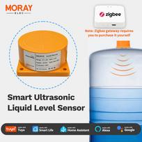 MORAY ME201WZ ZigBee Vandens rezervuaro skysčio lygio jutiklis WiFi Ultragarsinis belaidis nuotolinis detektorius Signalizacijos indikatorius US No Zigbee Gateway beige
