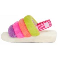 (WMNS) UGG Fluff Yeah Slide 'White Taffy Pink Multi' Women's 1097169-WHM EU 36