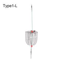 Trap Basket Fishing Tackle Fishing Lure Trap Food Feeding Aquarium Bait Feeder Fishing Bait Cage Type1-L
