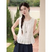 Women's Contrast Trim Tank Top L šviesios abrikoso spalvos