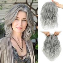 Middle Part Hair Toppers Wigs with Bangs Clip In Fringe Hair Pieces  Increase Hair Volume 171T613