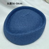 Elegant Straw Beret Hat Classic Vintage Sun Hat Women Flight Attendant Hat  Wedding Party tamsiai mėlyna spalva