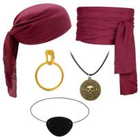 Necklace Halloween Ball Pirate Set Head Wrap Halloween Cosplay Costume Retro Pirate Costumes  Women Style 2