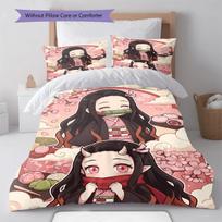 Nezuko Kamado Comforter Cover Duvet Cover Bedding Set Soft Quilt Cover Bedroom Home Decor Anime -QJY 135x200cm